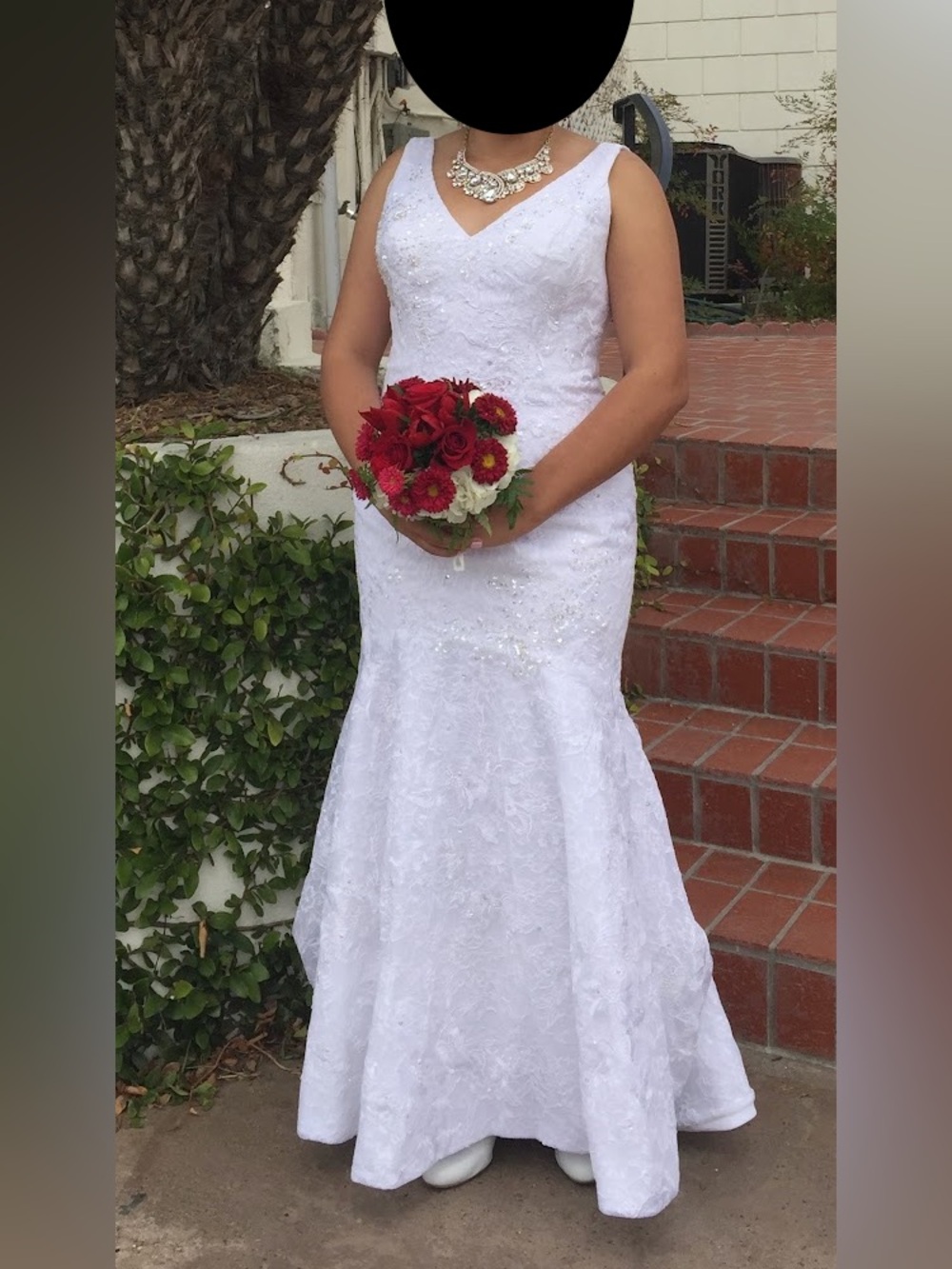 Oleg Cassini White Mermaid Wedding Dress